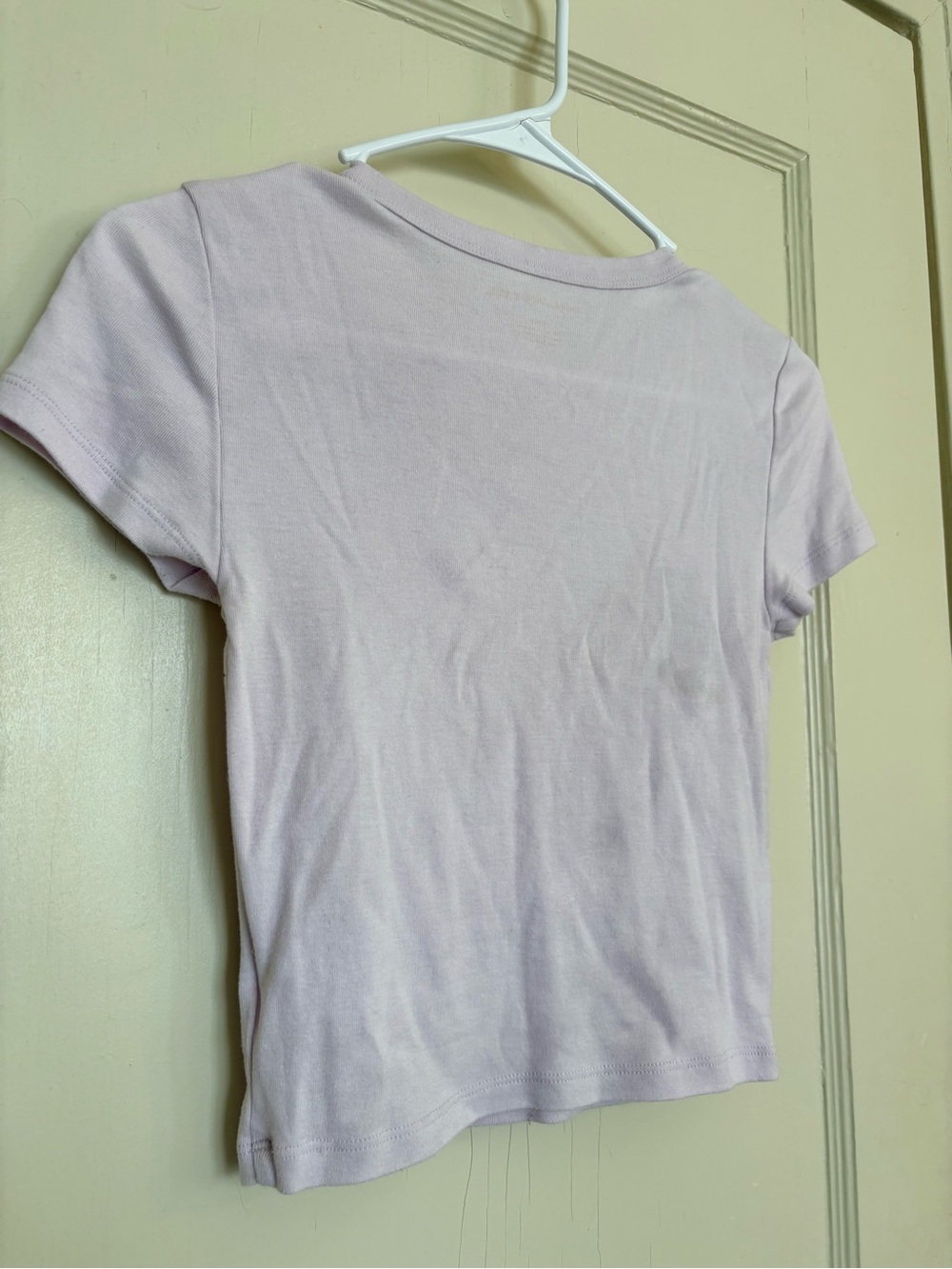 American Eagle Lavender Peace Sign Short Sleeve Baby Tee - Picture 4 of 4